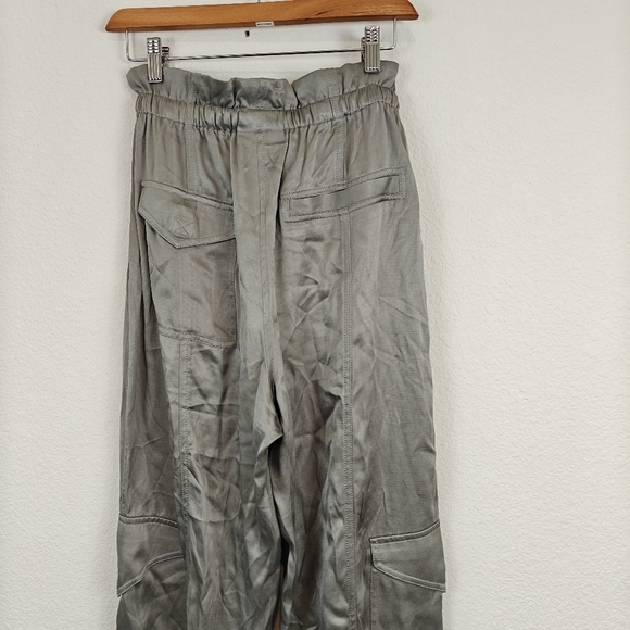 GANNI NWOT Frost Grey Washed Satin Trousers Relaxed Fit Size 2 Women's - Picture 13 of 15